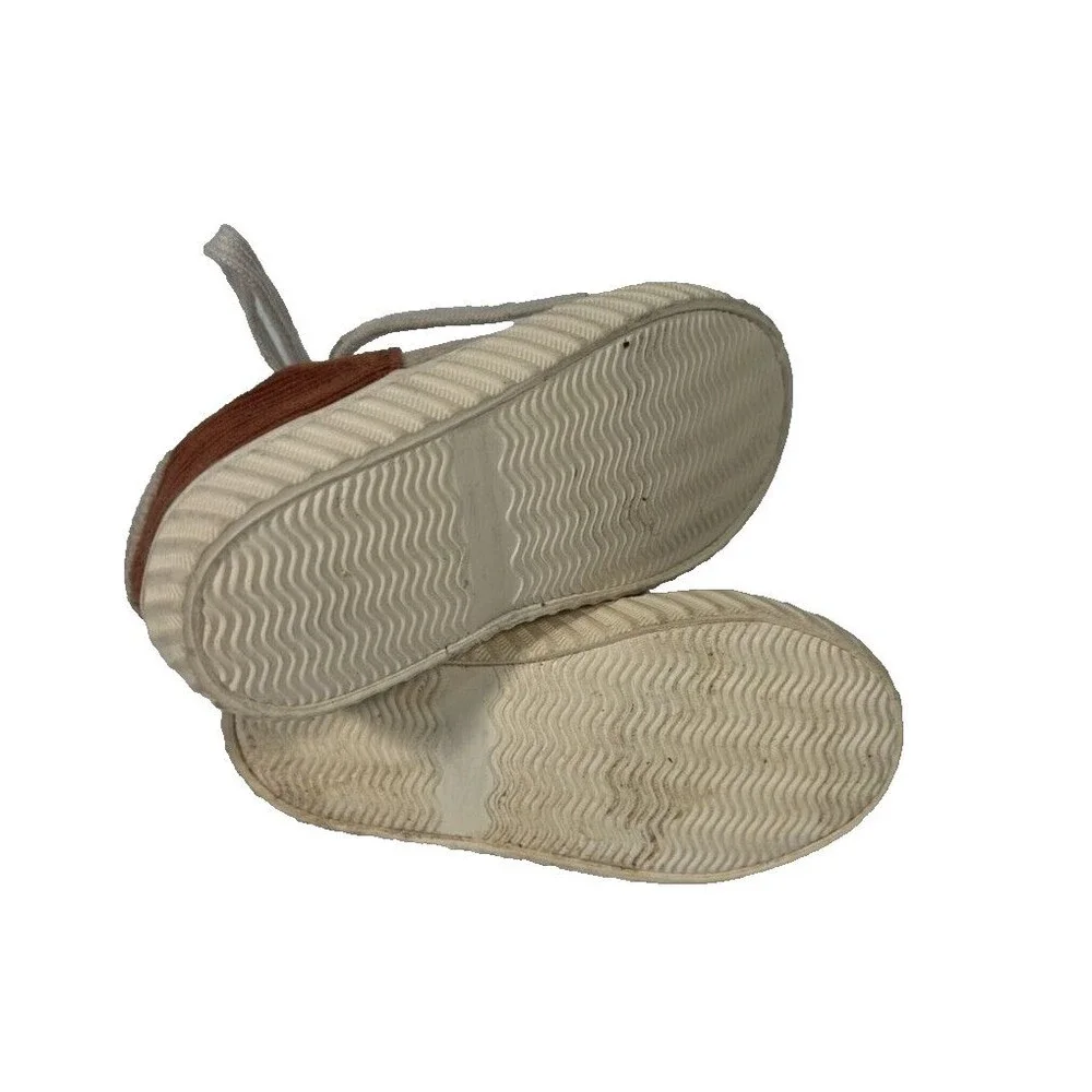 Zara Corduroy Patchwork Sneakers Shoes Size 20 Euro 4.5-5 US Brown Tan Zip & Tie